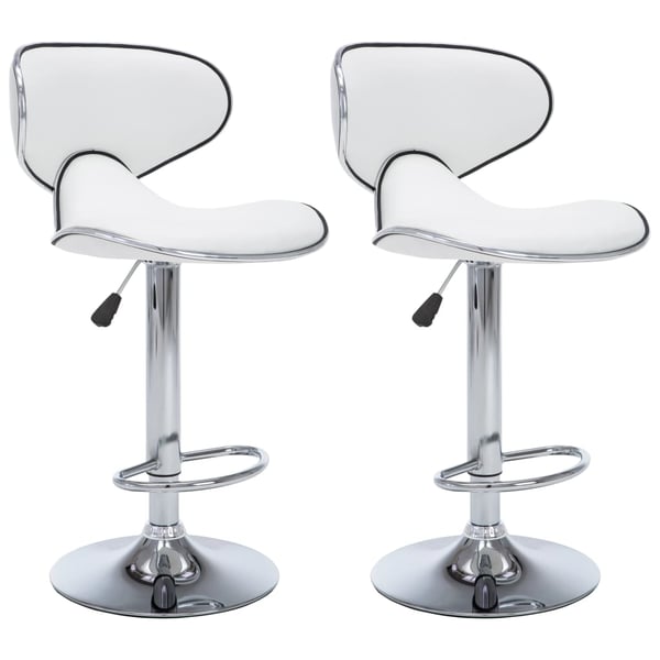 Vidaxl Bar Stools 2 Pcs White Faux Leather Vidaxl Bar Stools 2 Pcs White Faux Leather