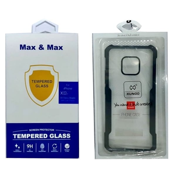 Max & Max Back Case with Screen Protector For iPhone Xs Max & Max Back Case with Screen Protector For iPhone Xs