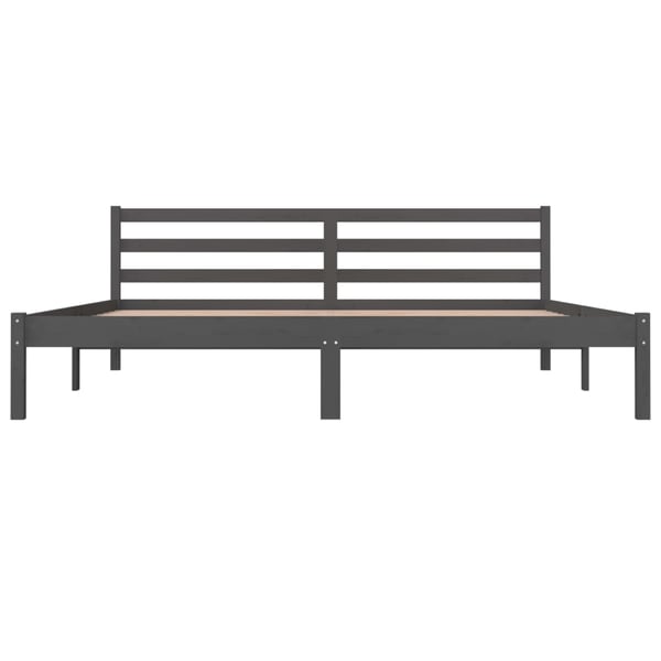 vidaXL Bed Frame Solid Wood Pine 180x200 cm Grey 6FT Super King vidaXL Bed Frame Solid Wood Pine 180x200 cm Grey 6FT Super King