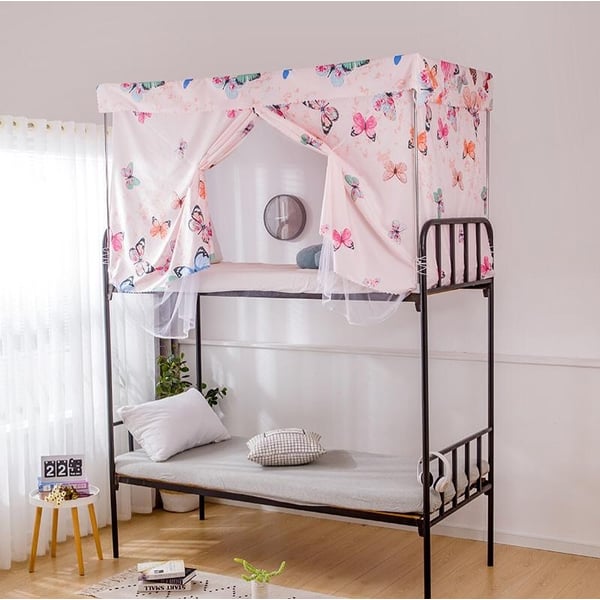 DEALS FOR LESS-Bed curtain & metal frame, butterfly design.