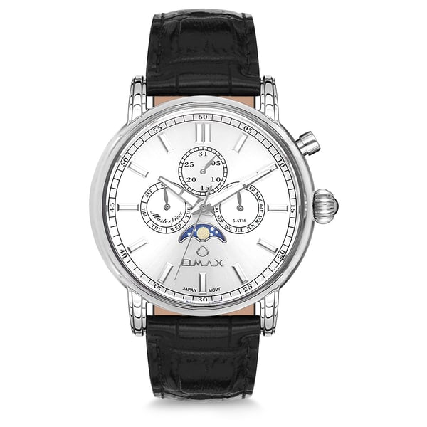 Omax Masterpiece Collection Black Leather Analog Watch For Men MG32P62I Omax Masterpiece Collection Black Leather Analog Watch For Men MG32P62I