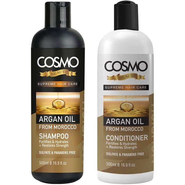 mammal psykologisk helt bestemt Buy Cosmo Nourish Argan Oil Shampoo & Conditioner 500ml 2 Piece Set For  Unisex Online in UAE | Sharaf DG