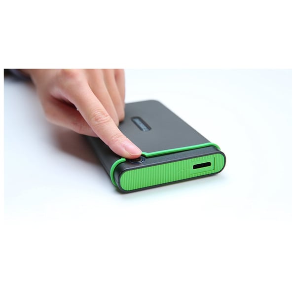 Transcend TS2TSJ25M3S Storejet USB 3.1 External Hard Drive 2TB Grey/Green Transcend TS2TSJ25M3S Storejet USB 3.1 External Hard Drive 2TB Grey/Green