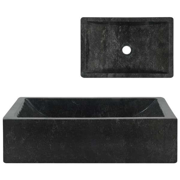 vidaXL Sink 45x30x12 cm Marble Black vidaXL Sink 45x30x12 cm Marble Black