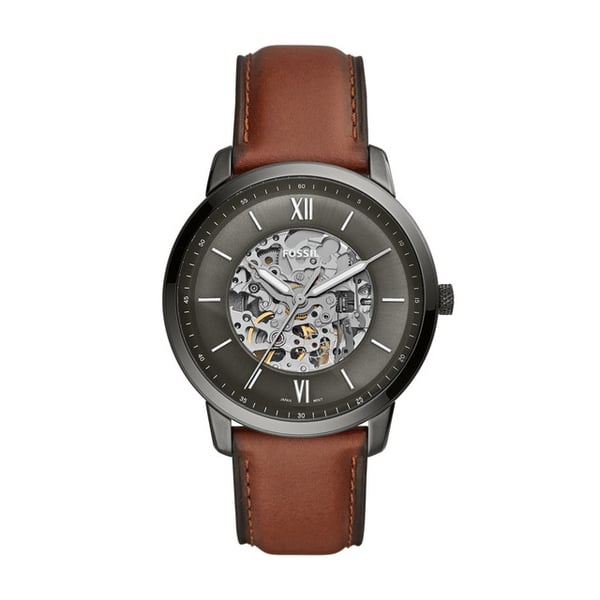 Fossil Men's Automatic Watch, Analog Display And Leather Strap - Me3161