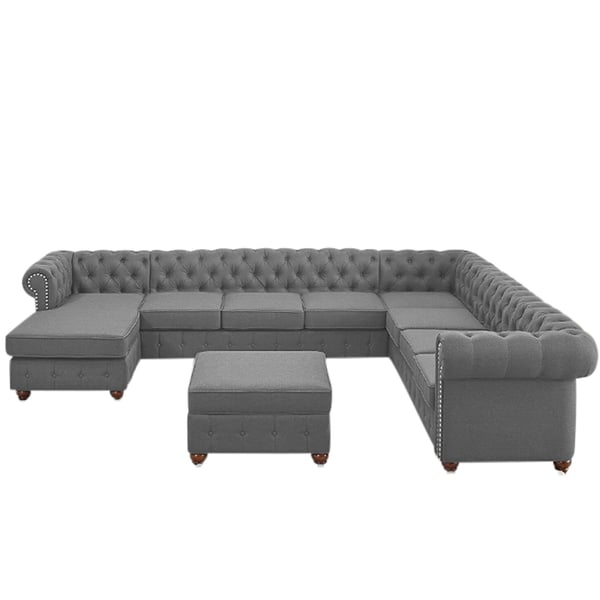 Asghar Furniture - Gowans Sectional Sofa - Grey Asghar Furniture - Gowans Sectional Sofa - Grey