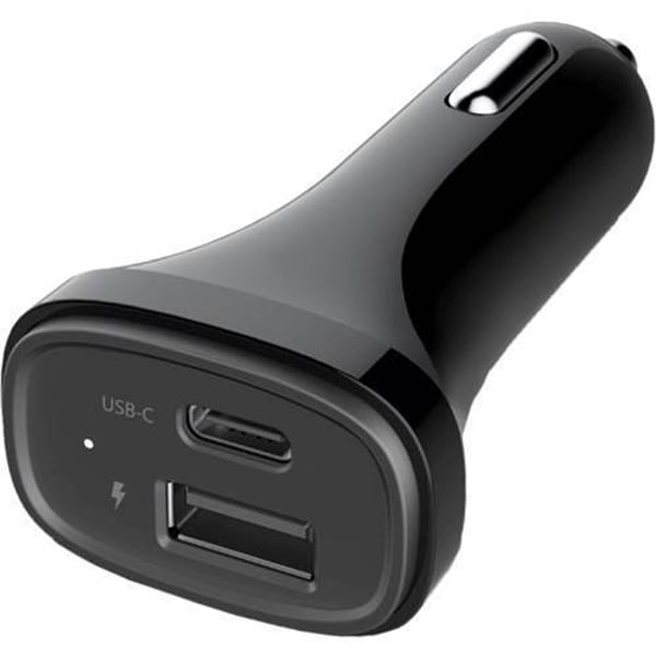 Xcell CC490C Car Charger W/Type C Port Black