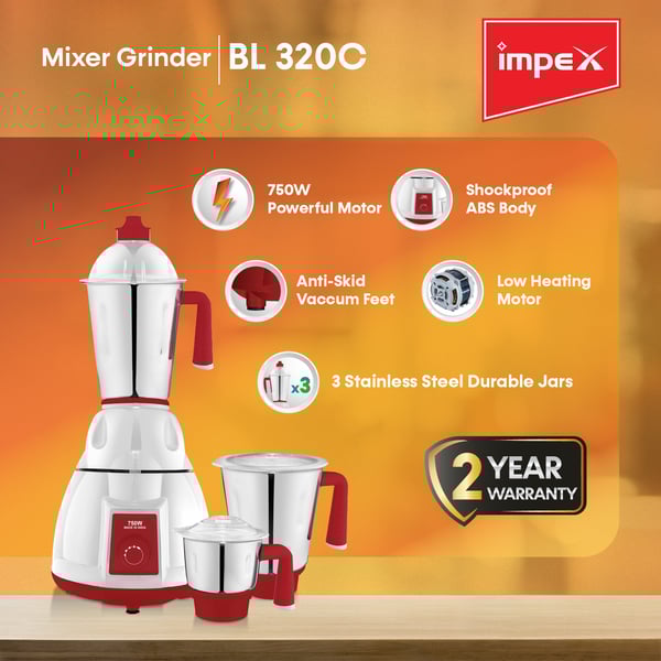 Buy Impex Bl 320c 750 Watts 3 In 1 Mixer Grinder Online in UAE Sharaf DG