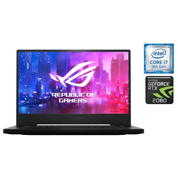 Asus ROG Zephyrus M GU502-AZ047T Gaming Laptop - Core i7 2.6GHz 16GB 512GB 6GB Win10 15.6inch FHD Black English/Arabic Keyboard
