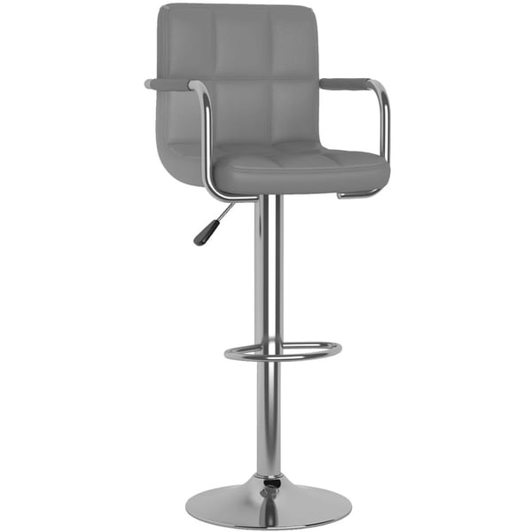 Vidaxl Bar Stool Grey Faux Leather Vidaxl Bar Stool Grey Faux Leather