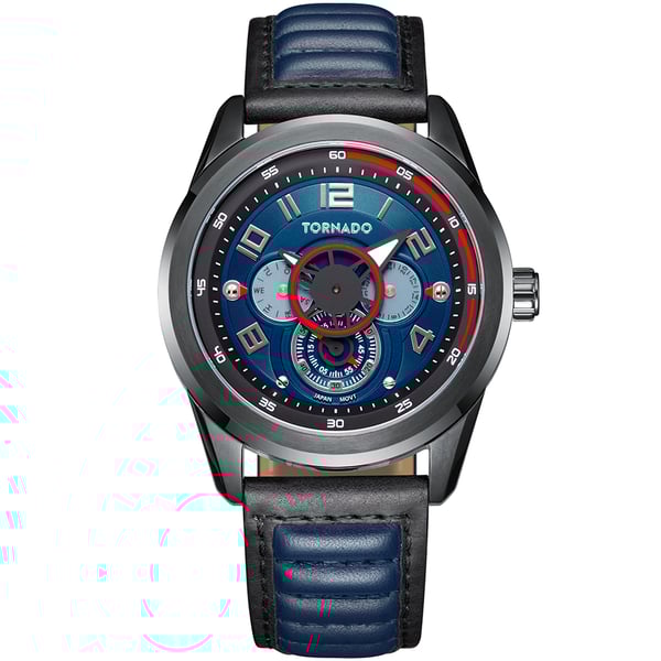 Tornado Men's Chronograph Blue Dial Watch - T20105-blll