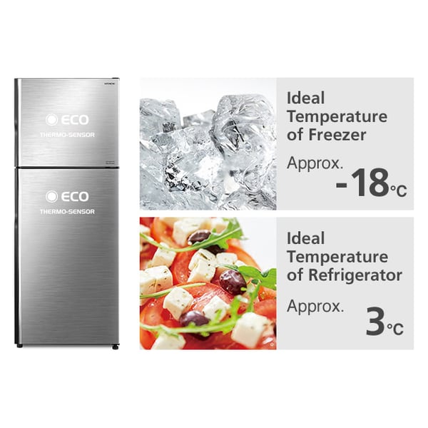 Hitachi Top Mount Refrigerator 500 Litres RV500PUK8KBSL Hitachi Top Mount Refrigerator 500 Litres RV500PUK8KBSL