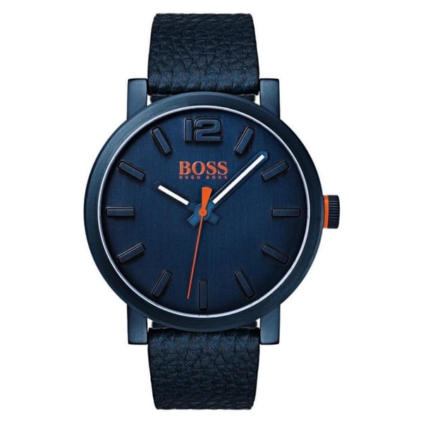 Hugo Boss Bilbao Watch For Men with Blue Leather Strap