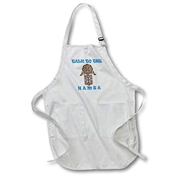 3Drose Talk To The Hamsa. Popular Jewish Saying. Israel. Jerusalem. - Full Length Apron, 22 By 30-Inch, Black, With Pockets (Apr_218146_4)