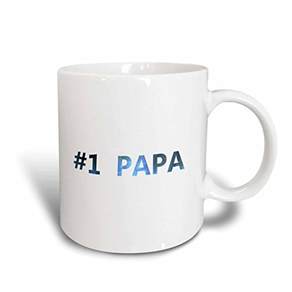 3Drose (Mug_151601_1) #1 Papa - Number One Best Greatest Papa - Blue Space Texture Text - Good Dad Gifts For Fathers Day - Ceramic Mug, 11-Ounce