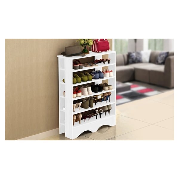 Buy Five Tier Wooden Shoe Rack Organiser White Price Specifications Features Sharaf Dg