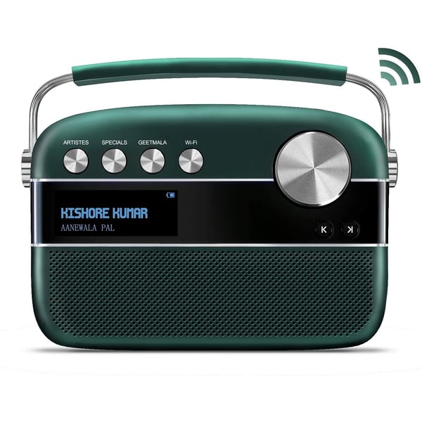 Saregama Carvaan 2.0 Portable Music Player 5000 Pre-Loaded Songs with Podcast, FM/BT/AUX (Emerald Green), SC211WIFI-H-EGRN, SC03