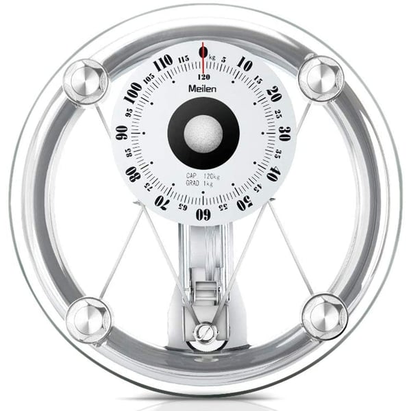 ULTIMAX Analog Weight Scale Mechanical Bathroom Scales -High Precision/Tempered Glass Panel, Easy to Read, Weighs Up to 120kg, No Buttons/Batteries