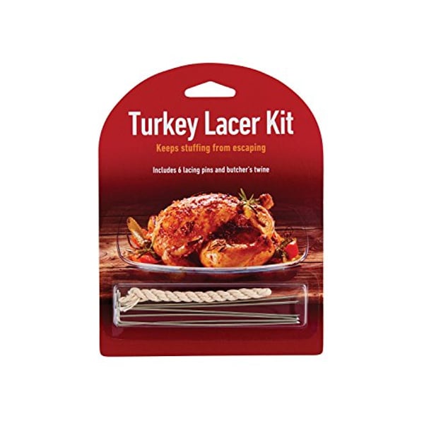 Hic Harold Import Co. Roasting Turkey Lacer Kit , Cotton Butcher S Twine With Reusable Stainless Steel Pins