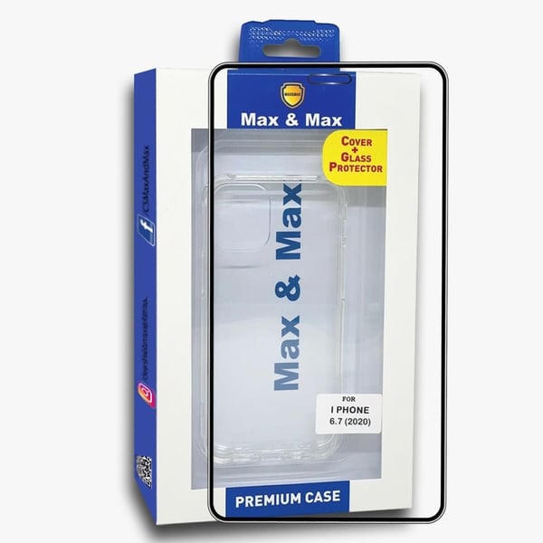 Max & Max Tempered Glass Screeen Protector with Case Clear iPhone 12 Pro Max