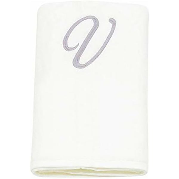 Personalized For You Cotton White V Embroidery Bath Towel 70*140 cm Personalized For You Cotton White V Embroidery Bath Towel 70*140 cm