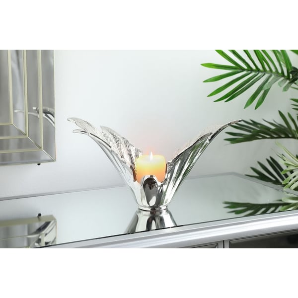 Norma Candle Holder Silver 36x17x19cm