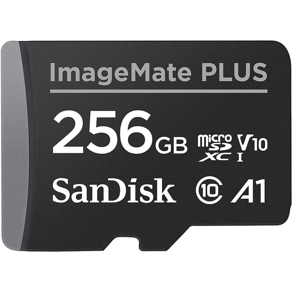 Sandisk 256gb Imagemate Plus Microsdxc Uhs-1 Memory Card With Adapter - 130mb/s, C10, U1, V10, Full Hd, A1 Micro Sd Card