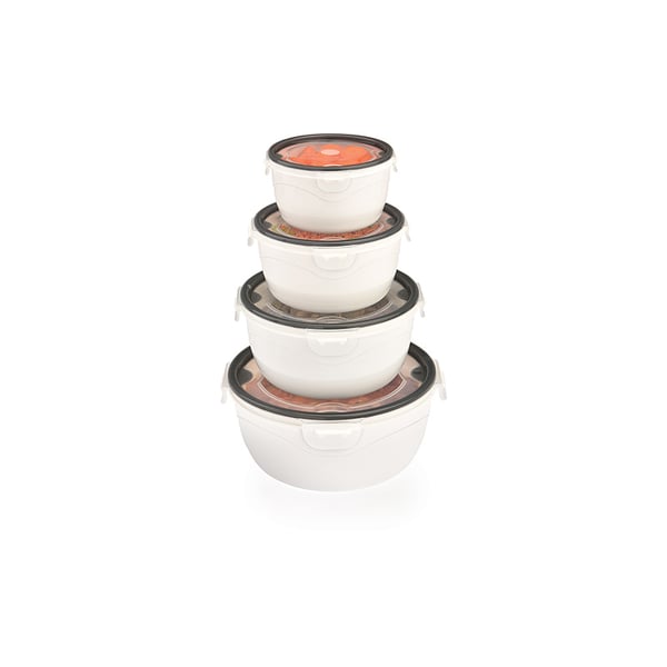 Pure White Body Lock & Fit Round Box 4 Pcs Set Pure White Body Lock & Fit Round Box 4 Pcs Set
