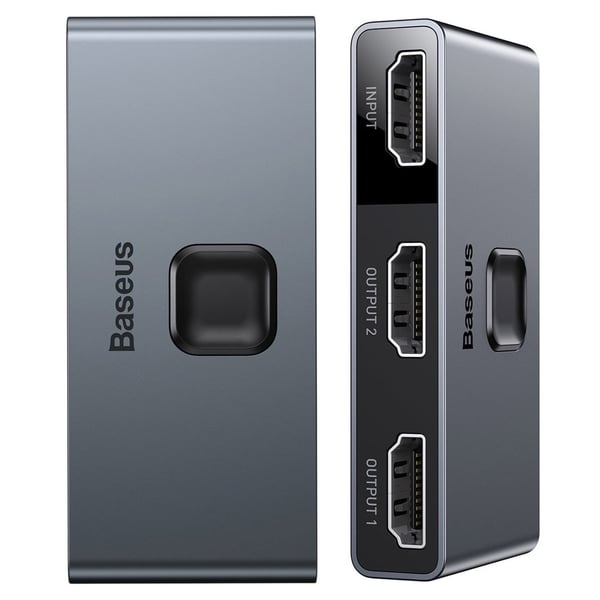 Baseus Two-way Switch Splitter HDMI switcher - 2x HDMI 4K / 30 Hz Gray Baseus Two-way Switch Splitter HDMI switcher - 2x HDMI 4K / 30 Hz Gray