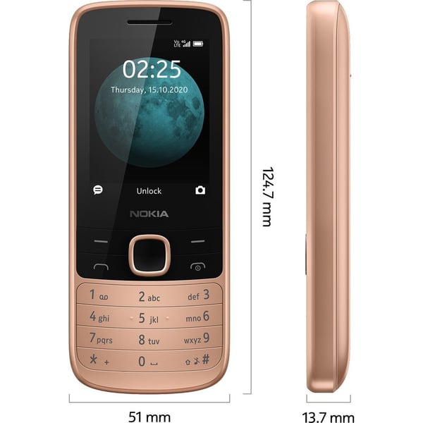 nokia 225 128mb sand 4g mobile phone