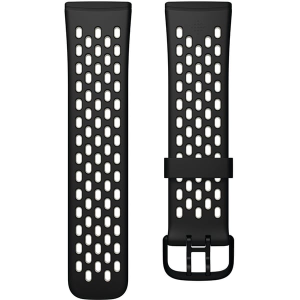 Fitbit Sense & Versa 3 Sport Band Small - Black / Lunar White (fb174sbbkwts)