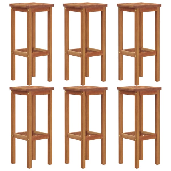 vidaXL Bar Stools 6 pcs Solid Wood Acacia