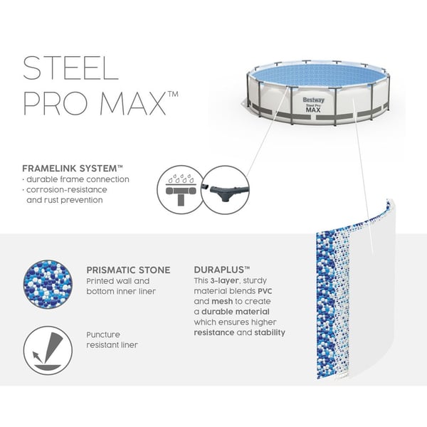Bestway Steel Pro Max Round Round Pool Set 56595 Bestway Steel Pro Max Round Round Pool Set 56595