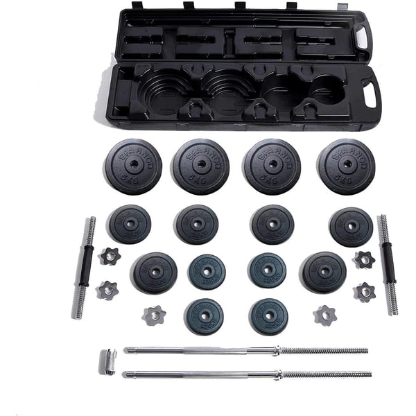 Sparnod Fitness Adjustable Dumbbell & Barbell Weight Set for Home Equipment Exercise and Fitness- Dumbbells with Anti-slip Grip, Barbell rod & Carry Case Sparnod Fitness Adjustable Dumbbell & Barbell Weight Set for Home Equipment Exercise and Fitness- Dumbbells with Anti-slip Grip, Barbell rod & Carry Case