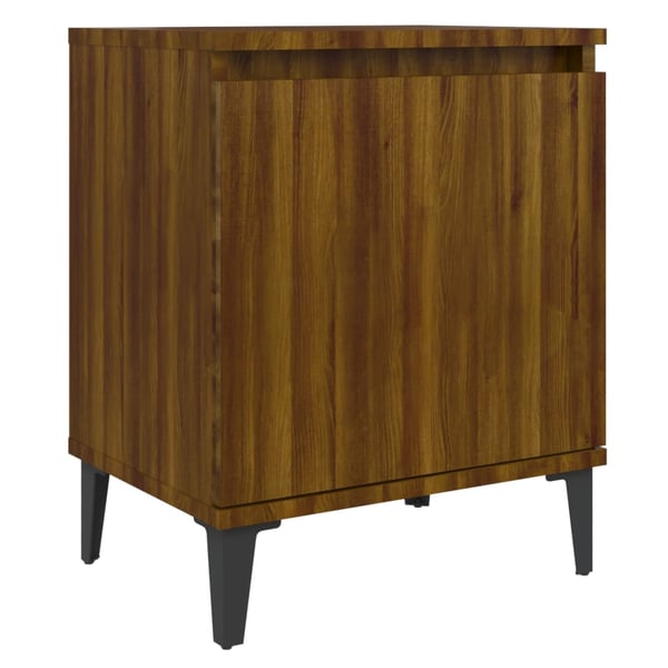 vidaXL Bed Cabinet with Metal Legs Brown Oak 40x30x50 cm vidaXL Bed Cabinet with Metal Legs Brown Oak 40x30x50 cm