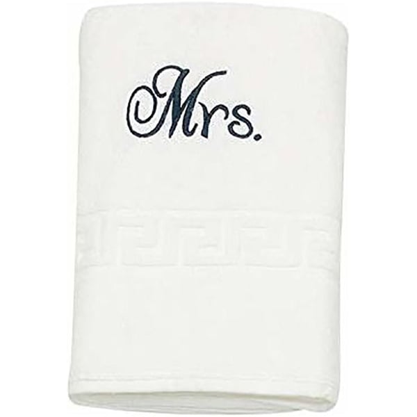 Personalized For You Cotton White Mrs. Embroidery Bath Towel 70*140 cm