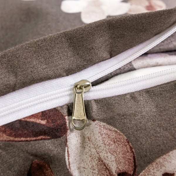 Luna Home Queen/double Size 6 Pieces Bedding Set Without Filler, Floral Design Brown Color Luna Home Queen/double Size 6 Pieces Bedding Set Without Filler, Floral Design Brown Color
