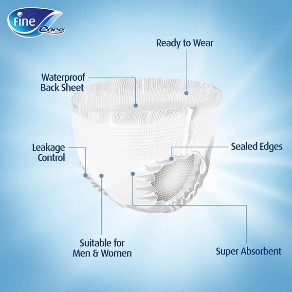 Fine Care Incontinence Unisex Pull-Ups, Waist (100 - 140cm), Large, Pack Of 14 Fine Care Incontinence Unisex Pull-Ups, Waist (100 - 140cm), Large, Pack Of 14