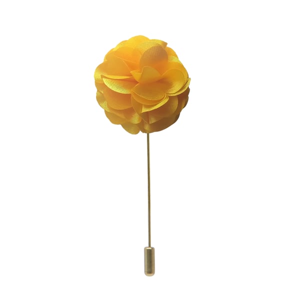 Soko Mesh Handcrafted Flower Boutonniere Bright Yellow For Men