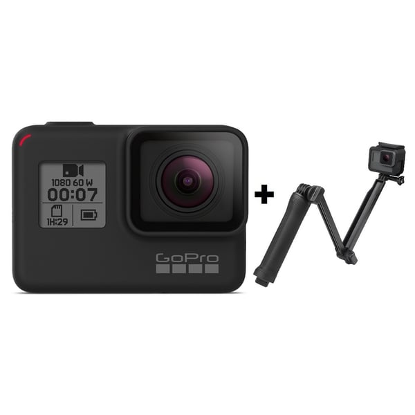 GoPro Hero 7 Action Camera Black + 3WAY Bundle