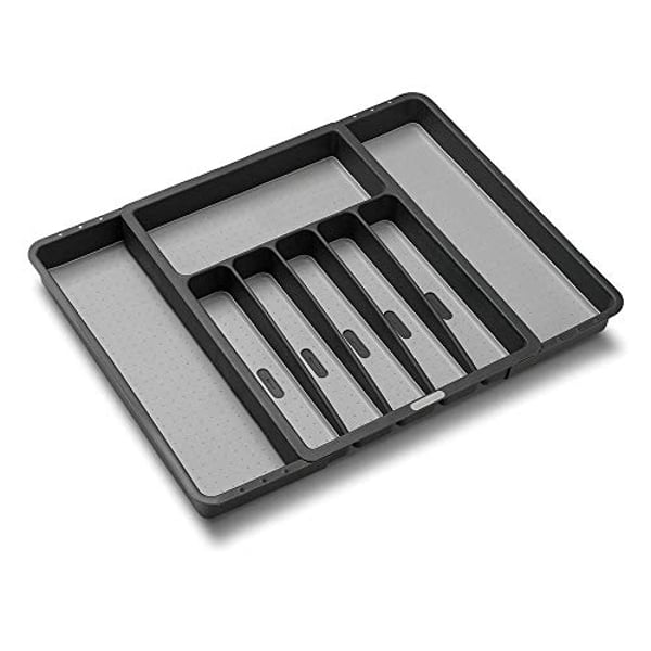 Madesmart Expandable Silverware Tray - Granite | Classic Collection | 8-Compartments | Kitchen Organizer | Soft-Grip Lining | Easy To Clean | Bpa-Free