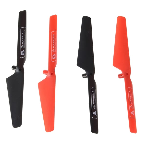 Kaiser Baas Replacement, Drone Spare Propeller Blades [Easy Install Rotor Blades] Perfect Fit and Good Quality Quad Pack [4 PCS Plastic Propellers [2x Black and 2x Red] For Alpha Drone 720p Quadcopter