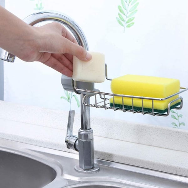 Kitchen Sink Sponge Holder Stainless Steel Sink Rack Adjustable