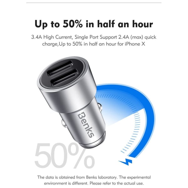 Benks Car Charger Silver Benks Car Charger Silver
