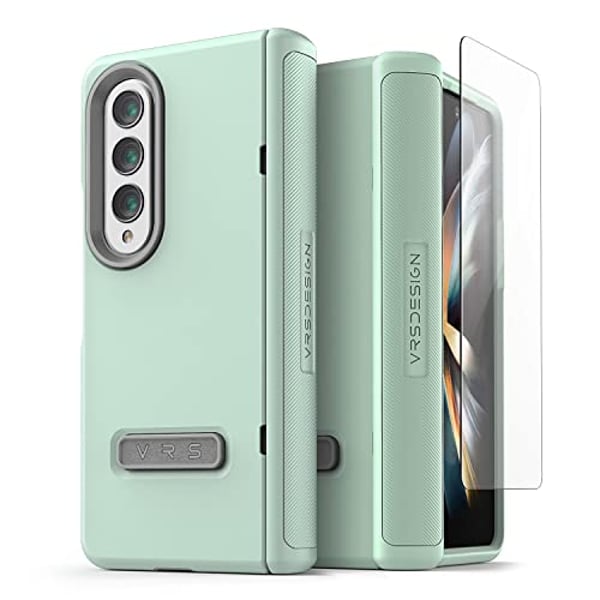 Vrs Design Terra Guard Modern [hinge Protection] Designed For Samsung Galaxy Z Fold 4 Case Cover (2022) With Outer Cover Screen Protector - Mint