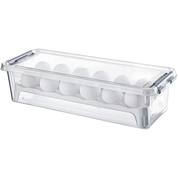 Hobby Life Grand 12 Pcs Egg Storage Box 3.5 Litres (transparent), Egg Tray Refrigerator Storage Container, Plastic Container Case With Locking Lids, Fresh Storage Boxes Organizer
