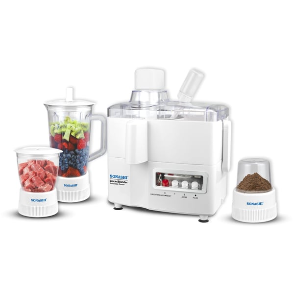 Sonashi 4 In 1 Juicer /blender With Unbreakable Jar & Mill 400w Sjb-309