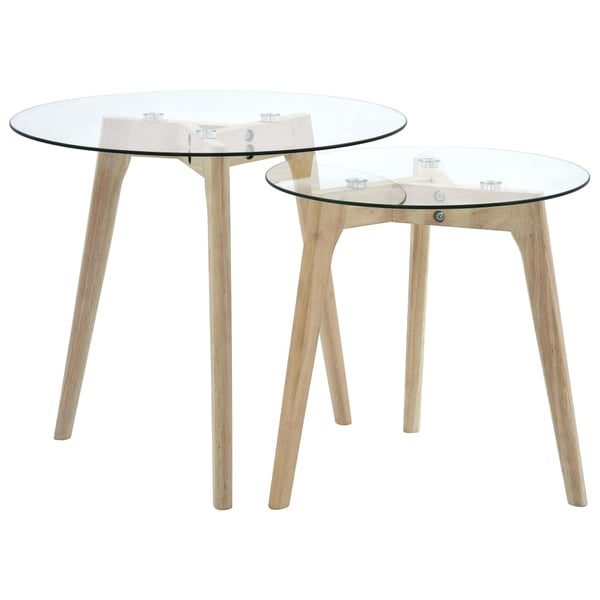 Buy vidaXL Side Table Set 2 pcs Tempered Glass Online in UAE Sharaf DG