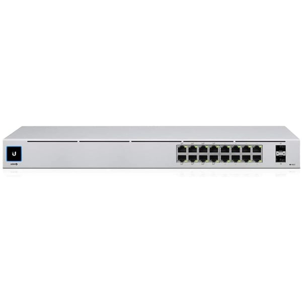 Ubiquiti Unifi USW 16 Port Power-over-Ethernet PoE Switch 1.3 inch LCM Color Touchscreen White