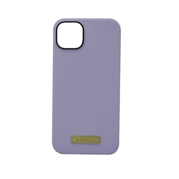 Guess Magsafe Liquid Silicone Logo Hard Case For Iphone 14 Max Plate Purple